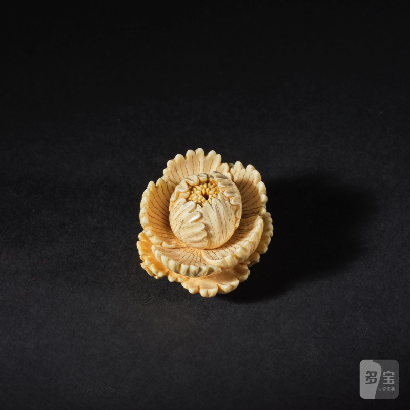 象牙彫根付 牡丹 銘「法民」 19世紀 | NETSUKE EN IVOIRE REPRÉSENTANT UNE PIVOINE - 图5